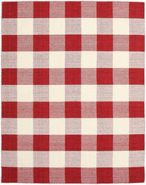 240X300 Check Kilim Teppich - Rot/Weiß Moderner Rot/Weiß (Wolle, Indien)