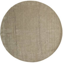  Wool Rug Ø 300 Handloom Grey Round Large