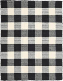 絨毯 Check キリム - ブラック/ホワイト 190X240 ブラック/ホワイト ( インド)
