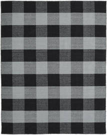 Check Kilim 190X240 Black/Grey Checkered Wool Rug