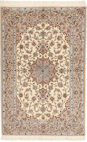 絨毯 オリエンタル イスファハン 絹の縦糸 Davudi 130X202 ベージュ/茶色 ( ペルシャ/イラン)