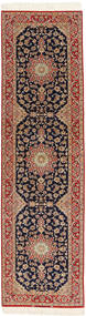 廊下 絨毯 83X310 オリエンタル ペルシャ イスファハン 絹の縦糸