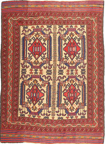 161X266 絨毯 オリエンタル キリム ゴルバリヤスタ レッド/ベージュ (ウール, アフガニスタン) Carpetvista