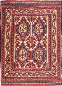 絨毯 キリム ゴルバリヤスタ 200X277 レッド/ダークピンク (ウール, アフガニスタン)