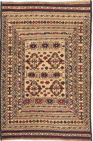 Kelim Golbarjasta Teppich 125X195 Beige/Braun Wolle, Afghanistan Carpetvista