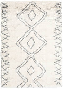 Berber Shaggy Massin 140X200 小 ベージュ/ホワイト 絨毯