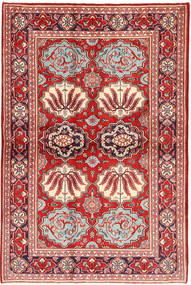130X197 絨毯 オリエンタル カシャン レッド/ベージュ (ウール, ペルシャ/イラン) Carpetvista