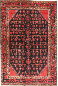  Perzisch Hamadan Vloerkleed 136X203 Rood/Donkergrijs (Wol, Perzië/Iran)