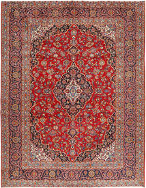  Kashan Szőnyeg 308X395 Perzsa Gyapjúszőnyeg Piros/Bézs Nagy Carpetvista