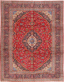  Kashan Szőnyeg 303X388 Perzsa Gyapjúszőnyeg Piros/Szürke Nagy Carpetvista