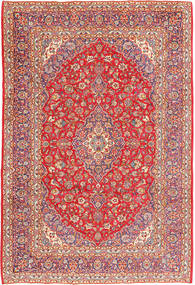 Tapete Kashan 247X365 Vermelho/Bege (Lã, Pérsia/Irão)