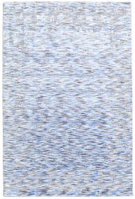  120X180 Pequeno Bambu Seda Loom Ripple Azul Tapete Lã, Carpetvista