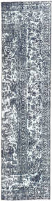 78X309 絨毯 カラード ヴィンテージ モダン 廊下 カーペット グレー/ライトブルー (ウール, ペルシャ/イラン) Carpetvista