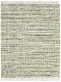  190X240 Plain (Single Colored) Medium Drop Rug - Green/Multicolor Wool