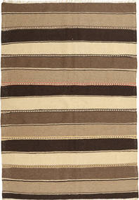  142X200 Striped Small Kilim Rug Wool, Carpetvista