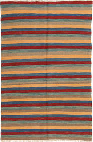 124X189 Kelim Teppich Orientalischer Orange/Rot (Wolle, Persien/Iran) Carpetvista