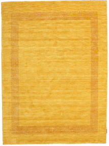 Handloom Gabba 160X230 Gold Plain (Single Colored) Wool Rug