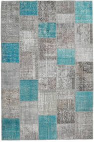 Tapete Patchwork 198X302 Cinzento/Azul (Lã, Turquia)