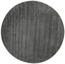  Wool Rug Ø 400 Handloom Dark Grey Round Large