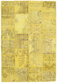 160X233 Patchwork Teppich Moderner Gelb (Wolle, Türkei) Carpetvista
