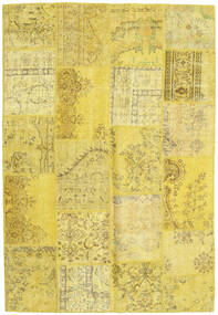 159X232 Patchwork Teppich Moderner Gelb (Wolle, Türkei) Carpetvista