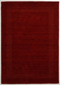 Handloom Gabba 160X230 Red Plain (Single Colored) Wool Rug