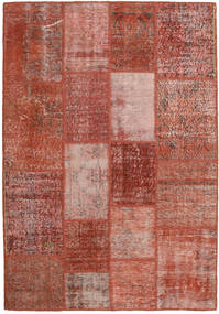  Patchwork Tapete 139X202 Lã Vermelho/Laranja Pequeno Carpetvista