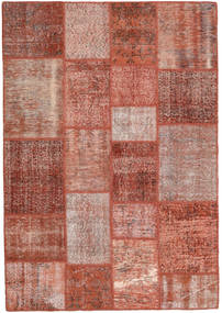 Patchwork Teppich 138X201 Rot/Orange Wolle, Türkei Carpetvista