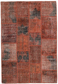 140X206 Patchwork Teppich Moderner Rot/Braun (Wolle, Türkei) Carpetvista