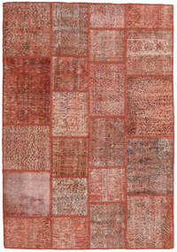 Patchwork Rug 138X201 Wool Orange/Brown Small Carpetvista