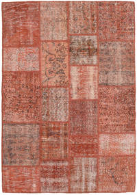  Patchwork Rug 138X201 Wool Orange/Red Small Carpetvista