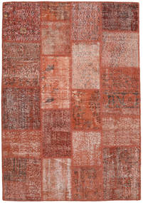  Patchwork Rug 139X201 Wool Red/Orange Small Carpetvista