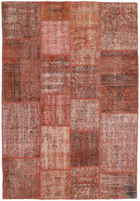 Patchwork Rug 139X202 Red/Brown Wool, Turkey Carpetvista