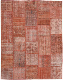 Patchwork Rug 198X251 Red/Brown Wool, Turkey Carpetvista