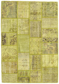 Tapete Patchwork 141X201 Verde/Amarelo (Lã, Turquia)
