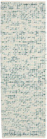  80X240 Small Big Drop Rug - Off White/Teal Wool