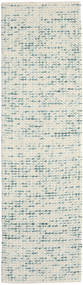  Wool Rug 80X290 Big Drop Off White/Teal Runner
 Small