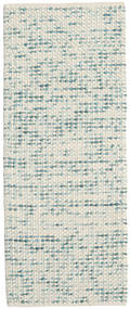 Big Drop 80X200 Small Off White/Teal Runner Wool Rug