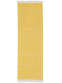Diamond Wool 80X240 Malý Žlutá Jednobarevný Běhoun Vlněný Koberec