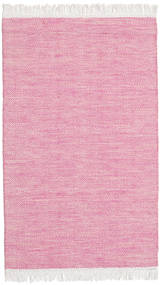  90X150 Plain (Single Colored) Small Diamond Wool Rug - Pink Wool