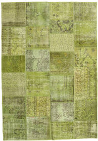  Patchwork Rug 206X298 Wool Green/Dark Green Carpetvista