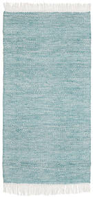  70X140 Plain (Single Colored) Small Diamond Wool Rug - Blue Wool