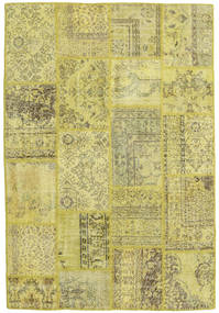  Patchwork Rug 158X233 Wool Yellow/Green Small Carpetvista