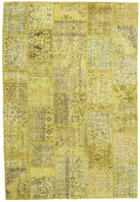 Patchwork Rug 159X236 Yellow/Green Wool, Turkey Carpetvista