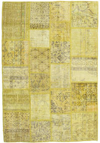 Patchwork Rug 137X204 Yellow/Light Green Wool, Turkey Carpetvista
