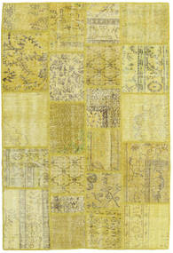 Patchwork Rug 138X203 Yellow/Green Wool, Turkey Carpetvista