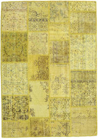  Patchwork Tapete 139X198 Lã Amarelo/Verde Pequeno Carpetvista