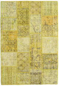Patchwork Rug 139X202 Dark Yellow/Yellow Wool, Turkey Carpetvista