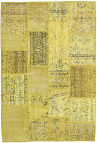 Patchwork Rug 139X203 Yellow/Green Wool, Turkey Carpetvista
