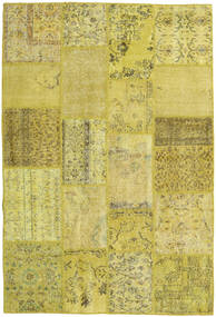  Patchwork Rug 140X204 Wool Yellow/Dark Yellow Small Carpetvista